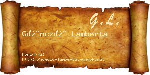 Göncző Lamberta névjegykártya